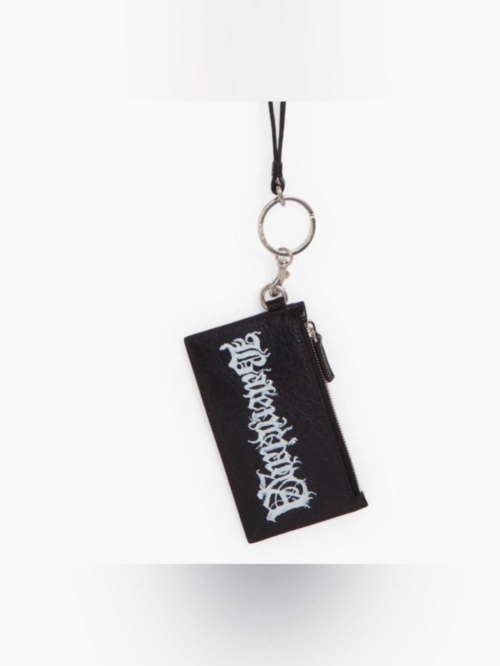 BALENCIAGA Sign Leather Laynard Card Case, Black. Original $475